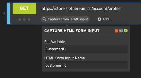 Capturing a CustomerID from a hidden form input on the page