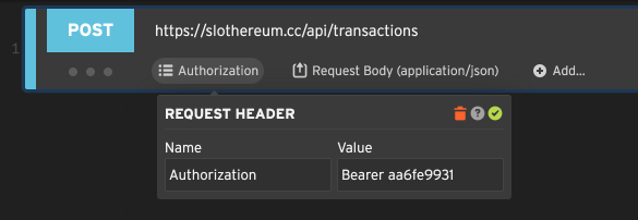 Setting a custom Authorization header for a request