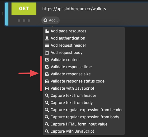 Adding validation rules to an HTTP step