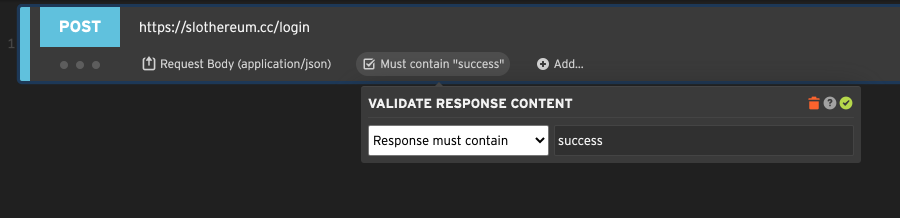 Validating the response contains a certain string