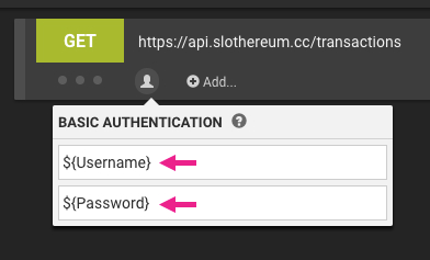 Using variables for HTTP Basic Authentication